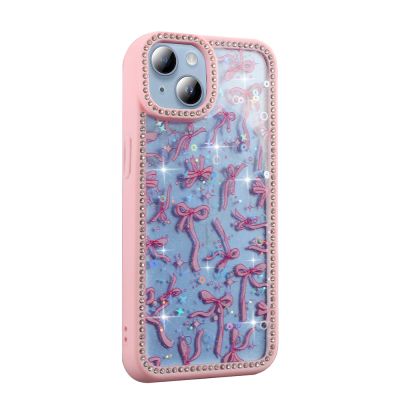 Apple iPhone 15 Case Stone and Glitter Design Zore Azra Cover - 7
