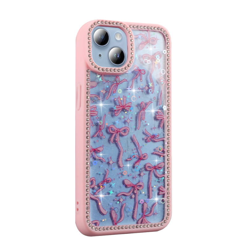 Apple iPhone 15 Case Stone and Glitter Design Zore Azra Cover - 7