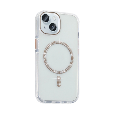 Apple iPhone 15 Case Stone Design M-safe Charging Feature Zore Koment Silicone Cover - 5