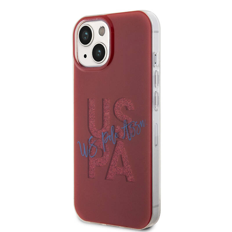 Apple iPhone 15 Case U.S. Polo Assn. Original Licensed Glitter Glossy Alphabet Design Cover - 3