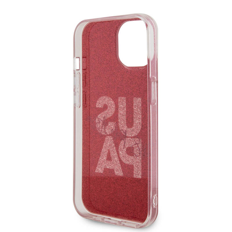 Apple iPhone 15 Case U.S. Polo Assn. Original Licensed Glitter Glossy Alphabet Design Cover - 8