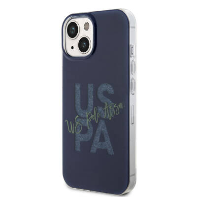 Apple iPhone 15 Case U.S. Polo Assn. Original Licensed Glitter Glossy Alphabet Design Cover - 11