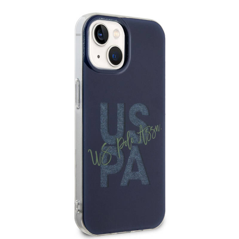 Apple iPhone 15 Case U.S. Polo Assn. Original Licensed Glitter Glossy Alphabet Design Cover - 13