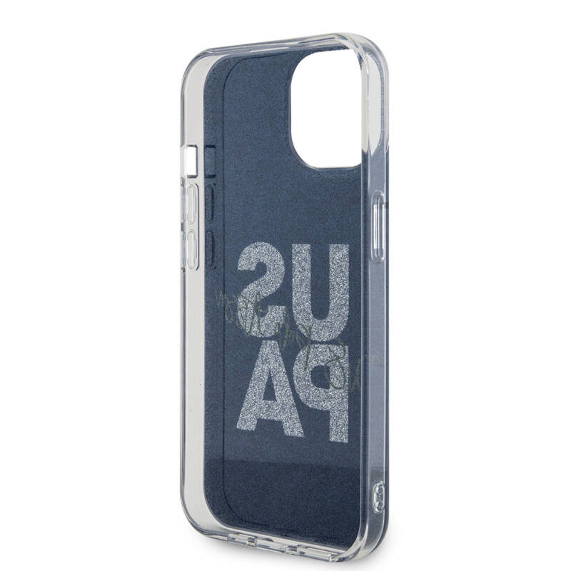 Apple iPhone 15 Case U.S. Polo Assn. Original Licensed Glitter Glossy Alphabet Design Cover - 16