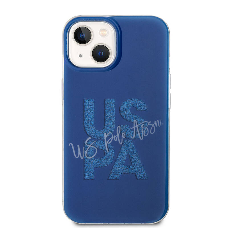 Apple iPhone 15 Case U.S. Polo Assn. Original Licensed Glitter Glossy Alphabet Design Cover - 20