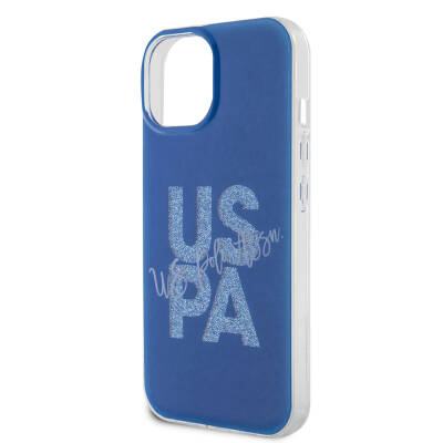 Apple iPhone 15 Case U.S. Polo Assn. Original Licensed Glitter Glossy Alphabet Design Cover - 23