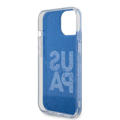 Apple iPhone 15 Case U.S. Polo Assn. Original Licensed Glitter Glossy Alphabet Design Cover - 24