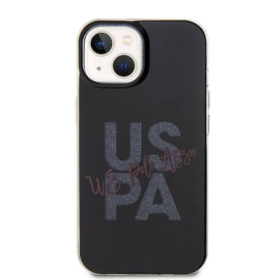 Apple iPhone 15 Case U.S. Polo Assn. Original Licensed Glitter Glossy Alphabet Design Cover - 28