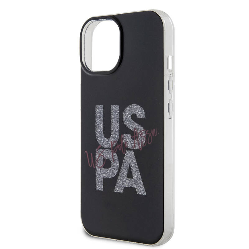 Apple iPhone 15 Case U.S. Polo Assn. Original Licensed Glitter Glossy Alphabet Design Cover - 31