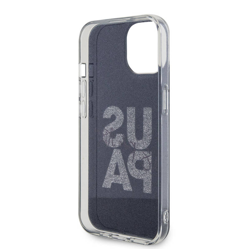 Apple iPhone 15 Case U.S. Polo Assn. Original Licensed Glitter Glossy Alphabet Design Cover - 32