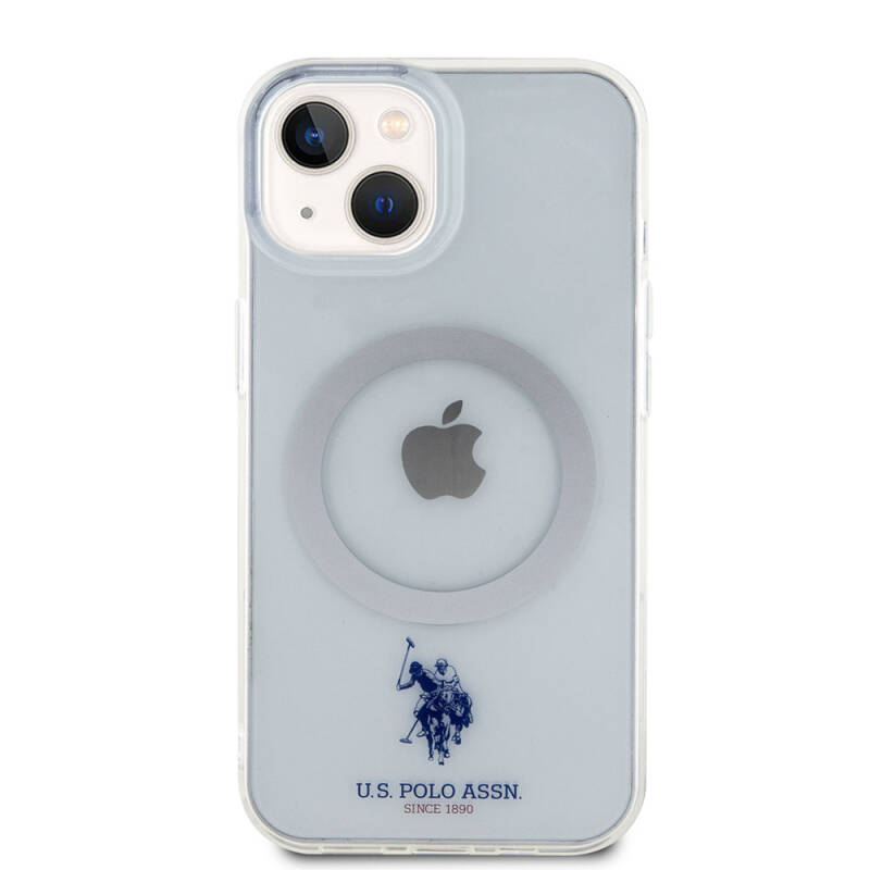 Apple iPhone 15 Case U.S. Polo Assn. Original Licensed Magsafe Charging Featured Transparent Design Cover - 3