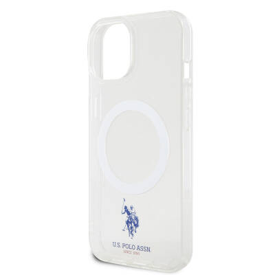 Apple iPhone 15 Case U.S. Polo Assn. Original Licensed Magsafe Charging Featured Transparent Design Cover - 6