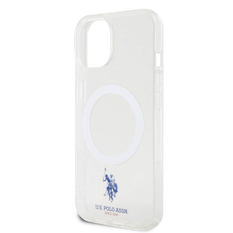 Apple iPhone 15 Case U.S. Polo Assn. Original Licensed Magsafe Charging Featured Transparent Design Cover - 6