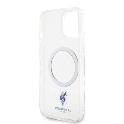 Apple iPhone 15 Case U.S. Polo Assn. Original Licensed Magsafe Charging Featured Transparent Design Cover - 7
