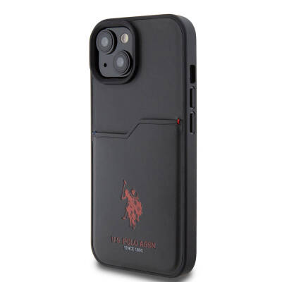 Apple iPhone 15 Case U.S. Polo Assn. Original Licensed Printing Logo PU Card Holder Cover - 11