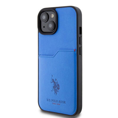 Apple iPhone 15 Case U.S. Polo Assn. Original Licensed Printing Logo PU Card Holder Cover - 19