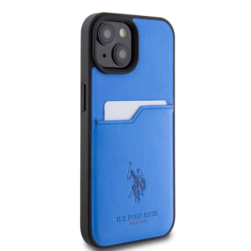 Apple iPhone 15 Case U.S. Polo Assn. Original Licensed Printing Logo PU Card Holder Cover - 21