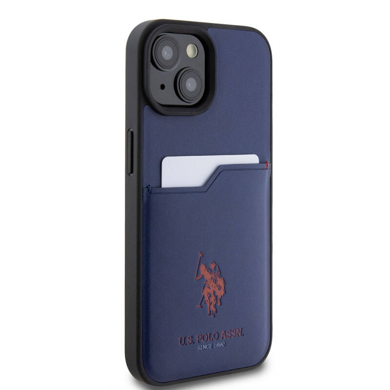 Apple iPhone 15 Case U.S. Polo Assn. Original Licensed Printing Logo PU Card Holder Cover - 28