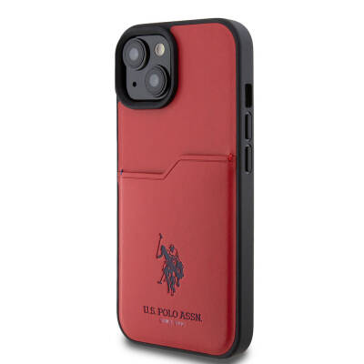 Apple iPhone 15 Case U.S. Polo Assn. Original Licensed Printing Logo PU Card Holder Cover - 3