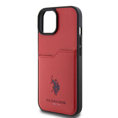 Apple iPhone 15 Case U.S. Polo Assn. Original Licensed Printing Logo PU Card Holder Cover - 6