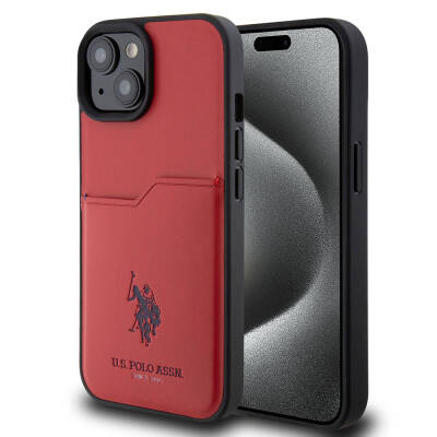 Apple iPhone 15 Case U.S. Polo Assn. Original Licensed Printing Logo PU Card Holder Cover - 2