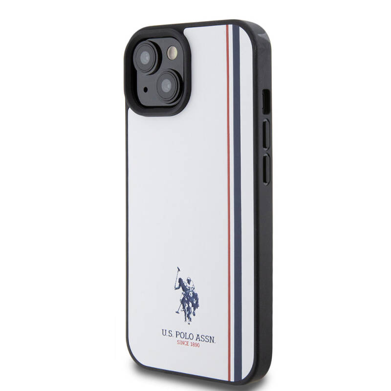 Apple iPhone 15 Case U.S. Polo Assn. Original Licensed Three Color Stripe Design Print Logo Cover - 3