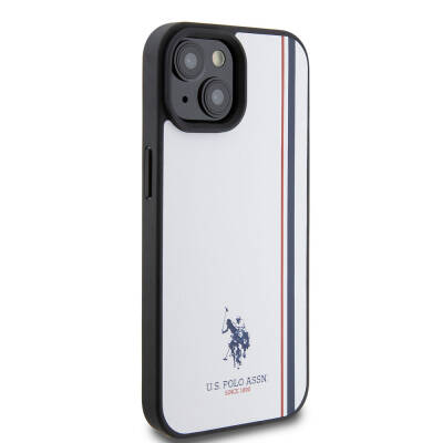 Apple iPhone 15 Case U.S. Polo Assn. Original Licensed Three Color Stripe Design Print Logo Cover - 5