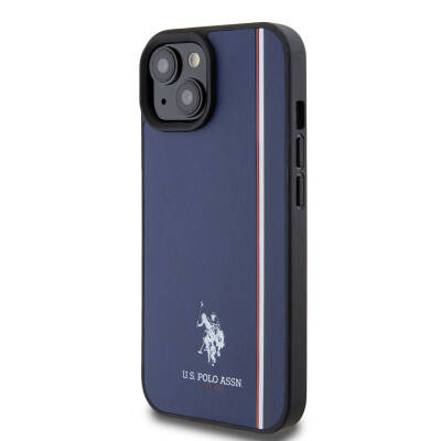 Apple iPhone 15 Case U.S. Polo Assn. Original Licensed Three Color Stripe Design Print Logo Cover - 11