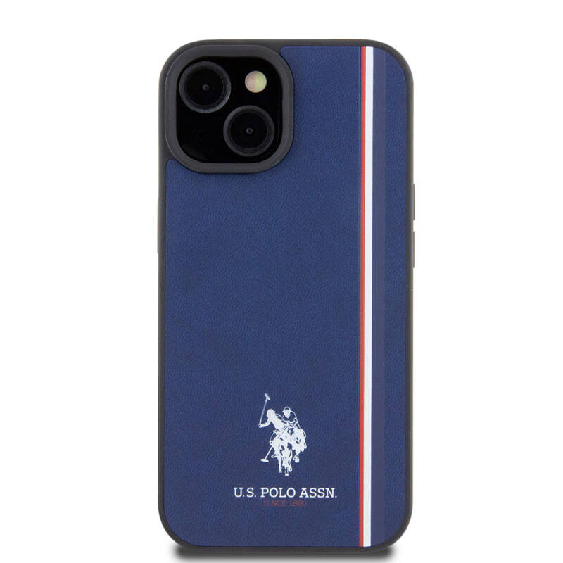 Apple iPhone 15 Case U.S. Polo Assn. Original Licensed Three Color Stripe Design Print Logo Cover - 20