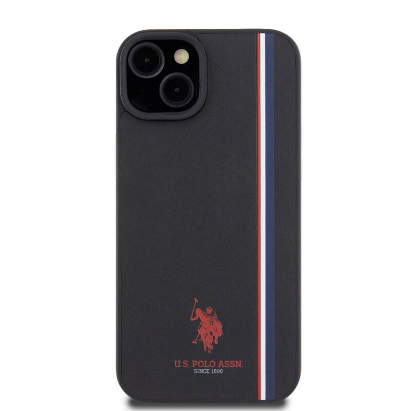 Apple iPhone 15 Case U.S. Polo Assn. Original Licensed Three Color Stripe Design Print Logo Cover - 28