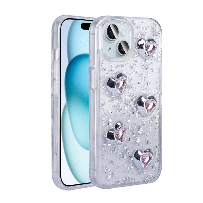 Apple iPhone 15 Case with Airbag Glitter Back Surface Zore Sparkle Silicone Cover - 4