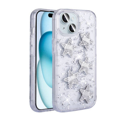 Apple iPhone 15 Case with Airbag Glitter Back Surface Zore Sparkle Silicone Cover - 8