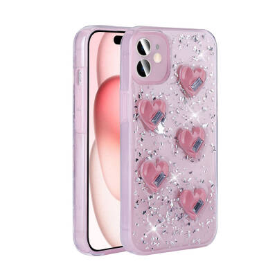 Apple iPhone 15 Case with Airbag Glitter Back Surface Zore Sparkle Silicone Cover - 11