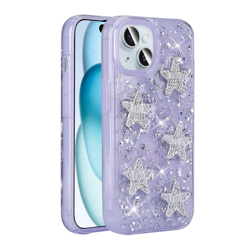 Apple iPhone 15 Case with Airbag Glitter Back Surface Zore Sparkle Silicone Cover - 5