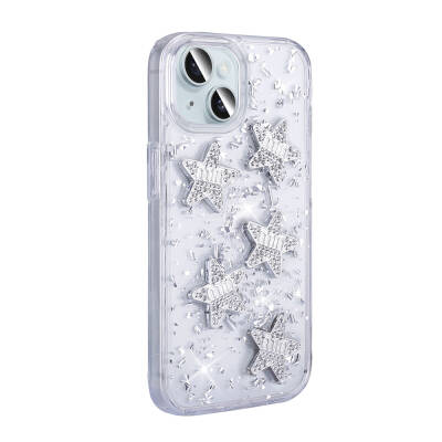 Apple iPhone 15 Case with Airbag Glitter Back Surface Zore Sparkle Silicone Cover - 7