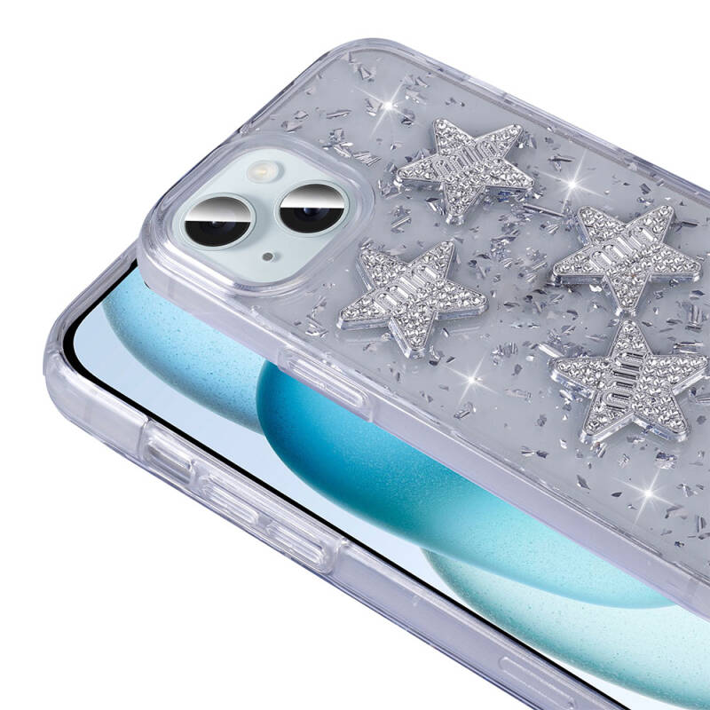 Apple iPhone 15 Case with Airbag Glitter Back Surface Zore Sparkle Silicone Cover - 9