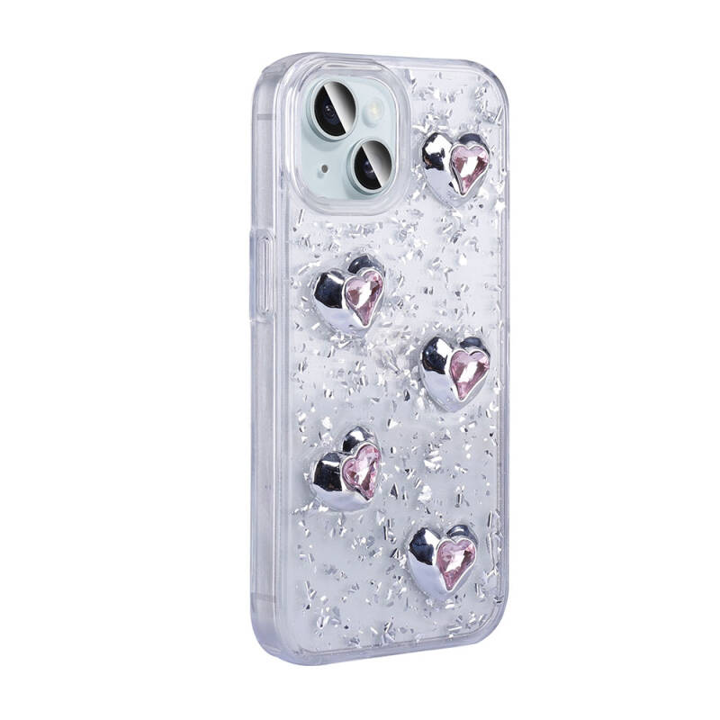 Apple iPhone 15 Case with Airbag Glitter Back Surface Zore Sparkle Silicone Cover - 3