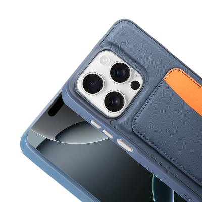 Apple iPhone 15 Case with Card Holder Zore X-Card Silicone Cover - 15