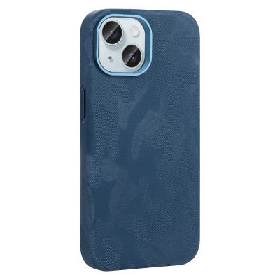 Apple iPhone 15 Case with M-Safe Charging Feature, Camouflage Design, Zore Sera Hard PC Cover - 5