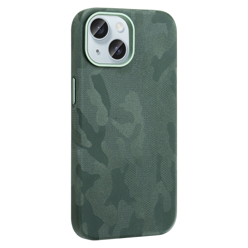 Apple iPhone 15 Case with M-Safe Charging Feature, Camouflage Design, Zore Sera Hard PC Cover - 6