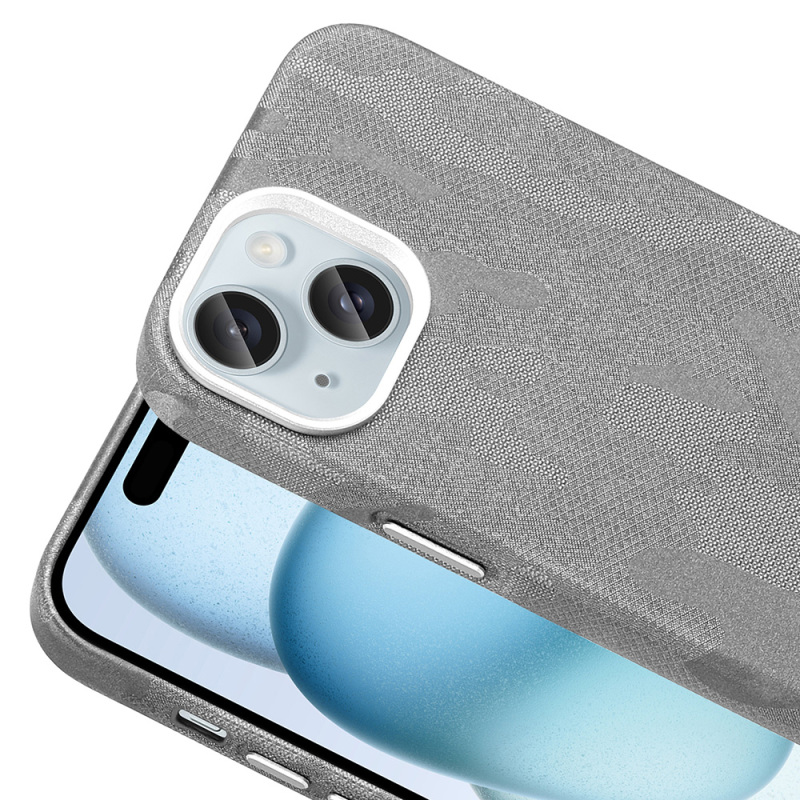 Apple iPhone 15 Case with M-Safe Charging Feature, Camouflage Design, Zore Sera Hard PC Cover - 11