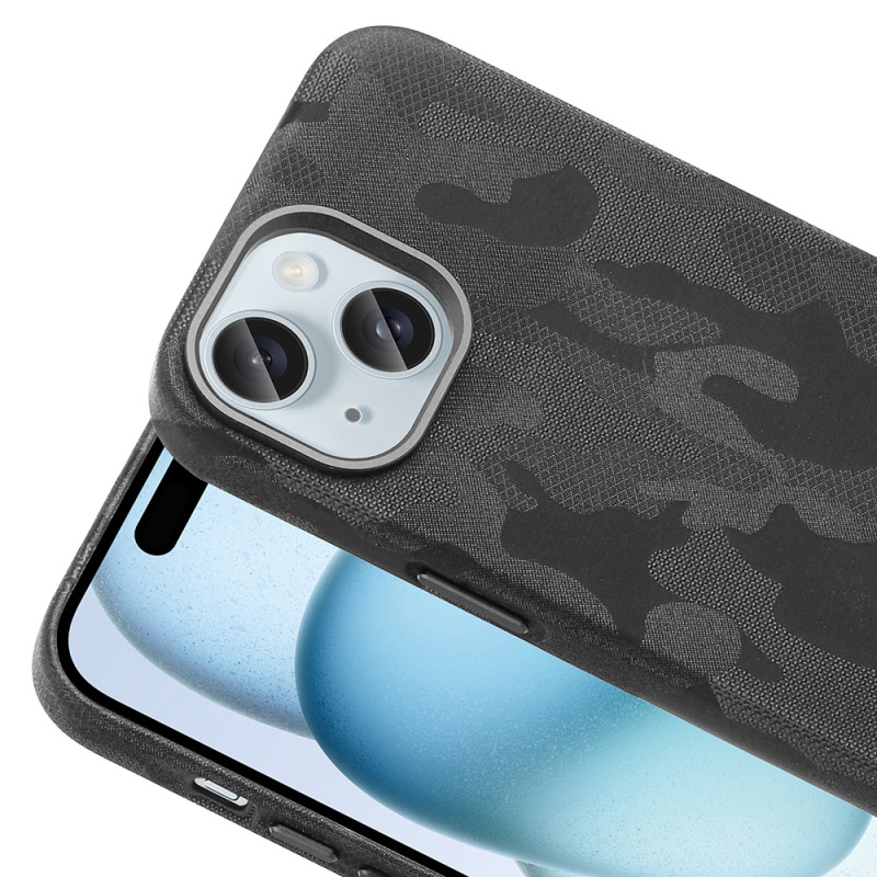 Apple iPhone 15 Case with M-Safe Charging Feature, Camouflage Design, Zore Sera Hard PC Cover - 12