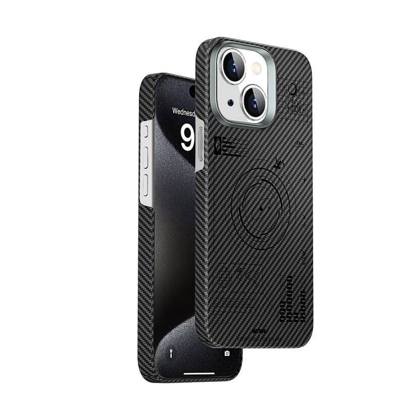 Apple iPhone 15 Case Wiwu KJZ-017 Carbon Fiber 600D Explore Kevlar Cover - 1