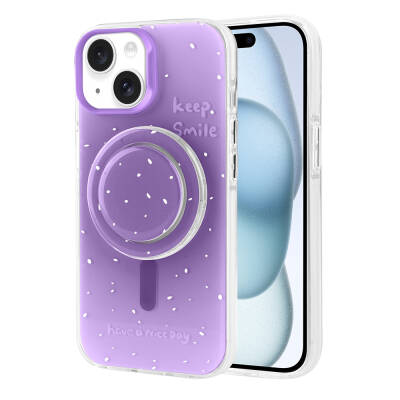 Apple iPhone 15 Case Zore Tiktok Cover with Magsafe Charging Feature and Plug-in Pop Socket - 9