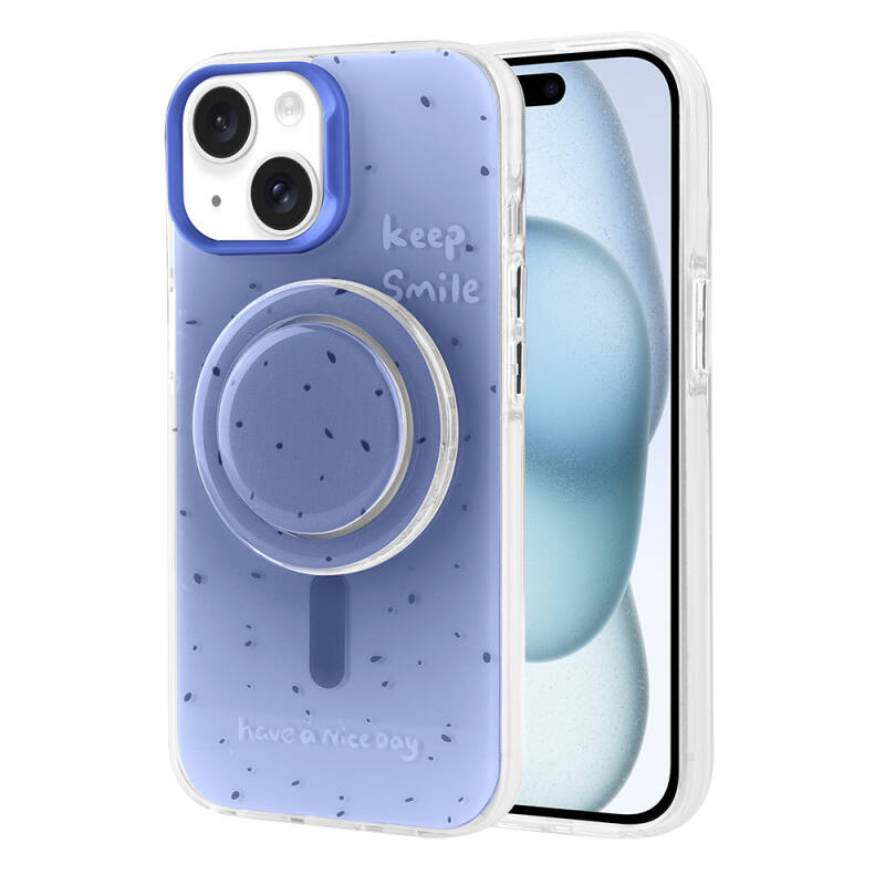 Apple iPhone 15 Case Zore Tiktok Cover with Magsafe Charging Feature and Plug-in Pop Socket - 10