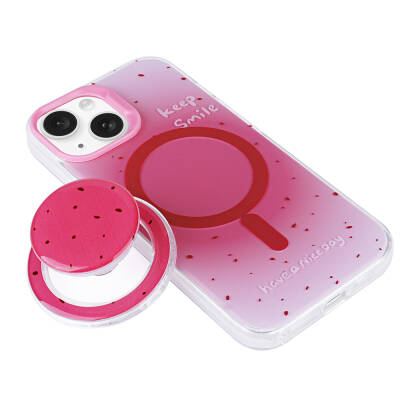 Apple iPhone 15 Case Zore Tiktok Cover with Magsafe Charging Feature and Plug-in Pop Socket - 5