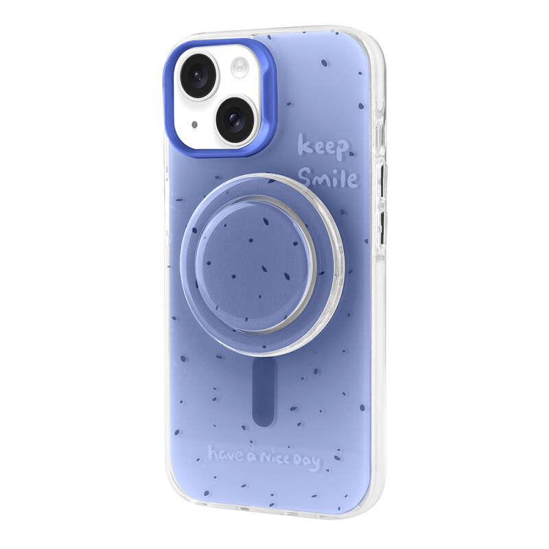 Apple iPhone 15 Case Zore Tiktok Cover with Magsafe Charging Feature and Plug-in Pop Socket - 14