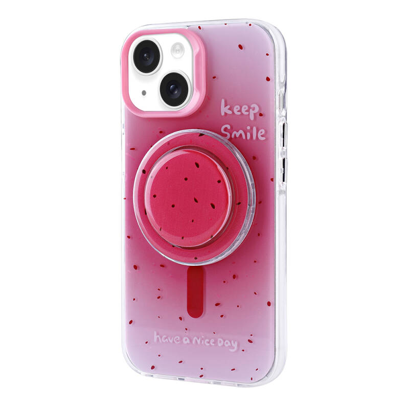 Apple iPhone 15 Case Zore Tiktok Cover with Magsafe Charging Feature and Plug-in Pop Socket - 17