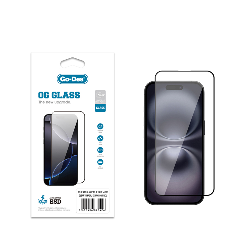 Apple iPhone 15 Go Des OG Glass Antistatik Temperli Cam Ekran Koruyucu - 2