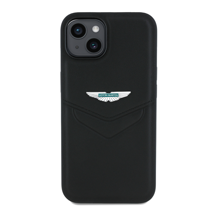 Apple iPhone 15 Kılıf Aston Martin Orjinal Lisanslı Victory Dizayn PU Deri Metal Logolu Kapak - 4
